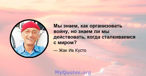 Мы знаем, как организовать войну, но знаем ли мы действовать, когда сталкиваемся с миром?