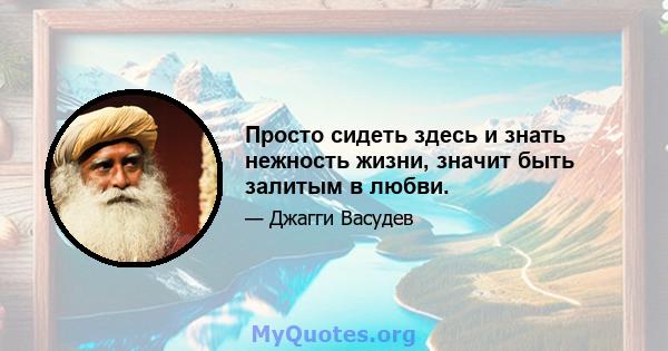 Просто сидеть здесь и знать нежность жизни, значит быть залитым в любви.