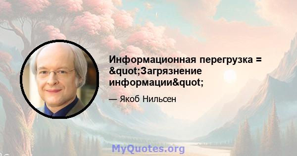 Информационная перегрузка = "Загрязнение информации"