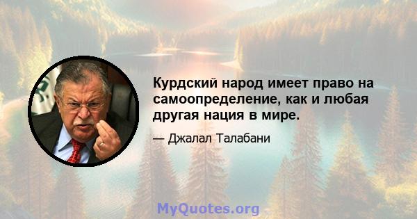 Курдский народ имеет право на самоопределение, как и любая другая нация в мире.