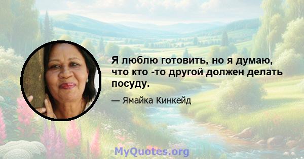 Я люблю готовить, но я думаю, что кто -то другой должен делать посуду.