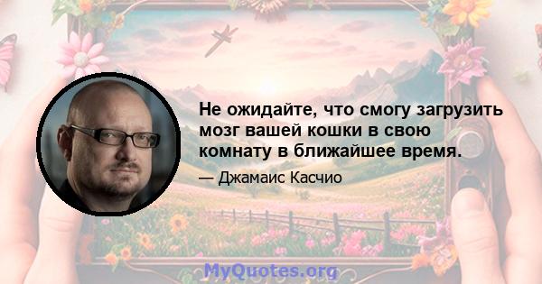 Не ожидайте, что смогу загрузить мозг вашей кошки в свою комнату в ближайшее время.