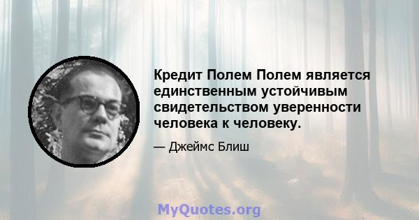 Кредит Полем Полем является единственным устойчивым свидетельством уверенности человека к человеку.