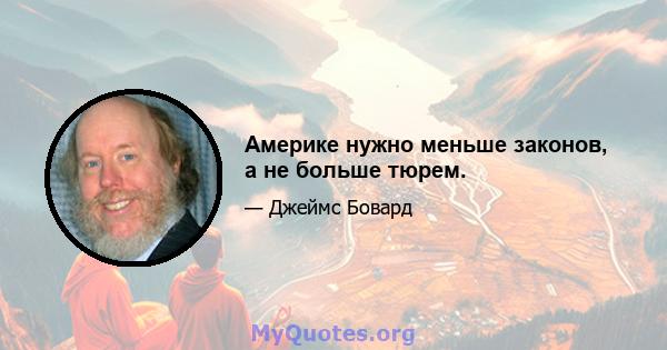 Америке нужно меньше законов, а не больше тюрем.