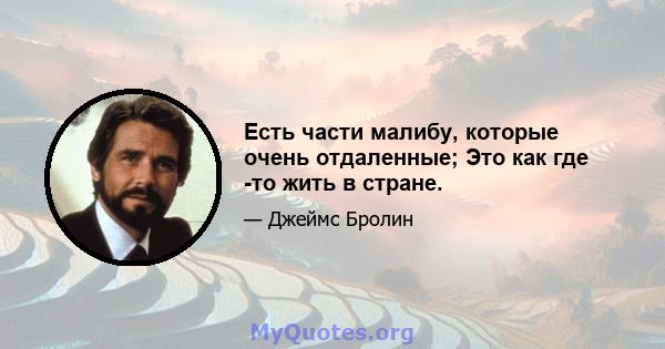 Есть части малибу, которые очень отдаленные; Это как где -то жить в стране.