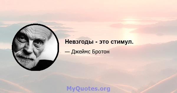 Невзгоды - это стимул.