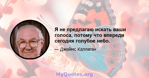 Я не предлагаю искать ваши голоса, потому что впереди сегодня голубое небо.