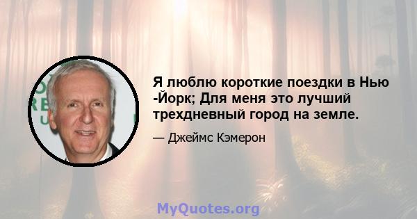 Я люблю короткие поездки в Нью -Йорк; Для меня это лучший трехдневный город на земле.