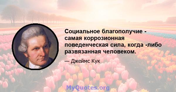 Социальное благополучие - самая коррозионная поведенческая сила, когда -либо развязанная человеком.