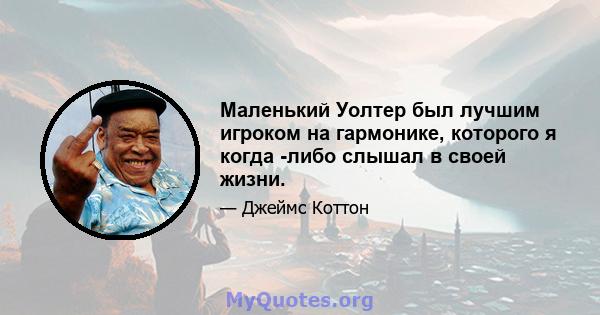 Маленький Уолтер был лучшим игроком на гармонике, которого я когда -либо слышал в своей жизни.