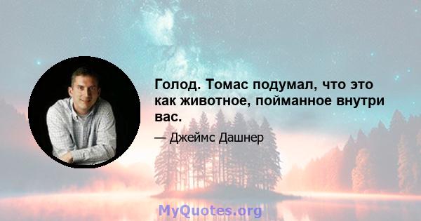 Голод. Томас подумал, что это как животное, пойманное внутри вас.