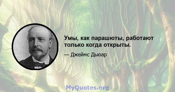 Умы, как парашюты, работают только когда открыты.