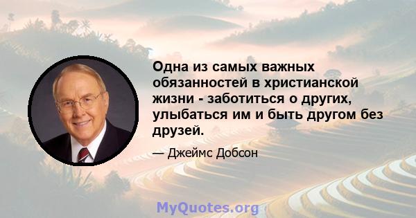 Одна из самых важных обязанностей в христианской жизни - заботиться о других, улыбаться им и быть другом без друзей.