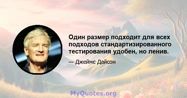 Один размер подходит для всех подходов стандартизированного тестирования удобен, но ленив.