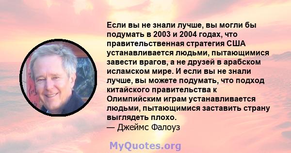 Если вы не знали лучше, вы могли бы подумать в 2003 и 2004 годах, что правительственная стратегия США устанавливается людьми, пытающимися завести врагов, а не друзей в арабском исламском мире. И если вы не знали лучше,