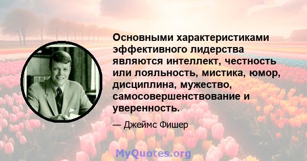 Основными характеристиками эффективного лидерства являются интеллект, честность или лояльность, мистика, юмор, дисциплина, мужество, самосовершенствование и уверенность.