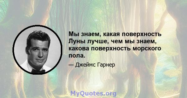 Мы знаем, какая поверхность Луны лучше, чем мы знаем, какова поверхность морского пола.