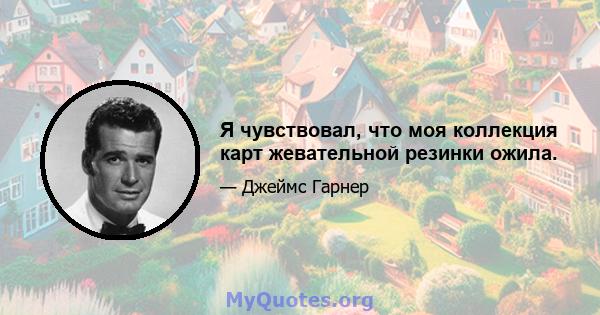 Я чувствовал, что моя коллекция карт жевательной резинки ожила.