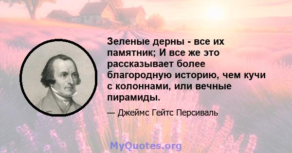 Зеленые дерны - все их памятник; И все же это рассказывает более благородную историю, чем кучи с колоннами, или вечные пирамиды.