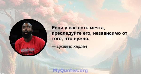 Если у вас есть мечта, преследуйте его, независимо от того, что нужно.