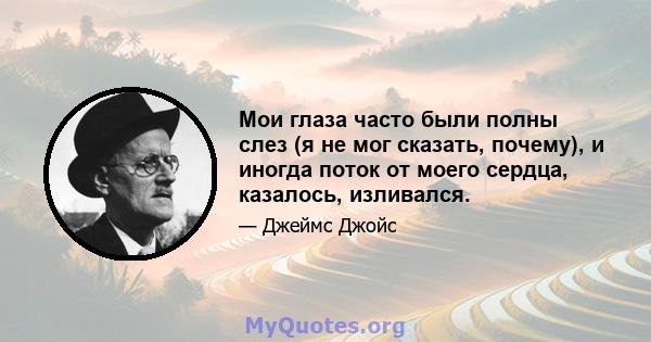 Мои глаза часто были полны слез (я не мог сказать, почему), и иногда поток от моего сердца, казалось, изливался.