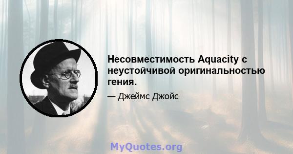 Несовместимость Aquacity с неустойчивой оригинальностью гения.