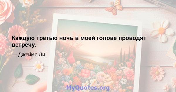 Каждую третью ночь в моей голове проводят встречу.