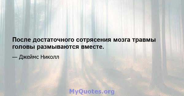 После достаточного сотрясения мозга травмы головы размываются вместе.