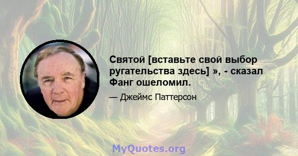 Святой [вставьте свой выбор ругательства здесь] », - сказал Фанг ошеломил.