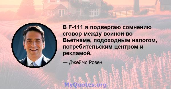 В F-111 я подвергаю сомнению сговор между войной во Вьетнаме, подоходным налогом, потребительским центром и рекламой.