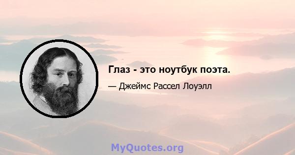 Глаз - это ноутбук поэта.