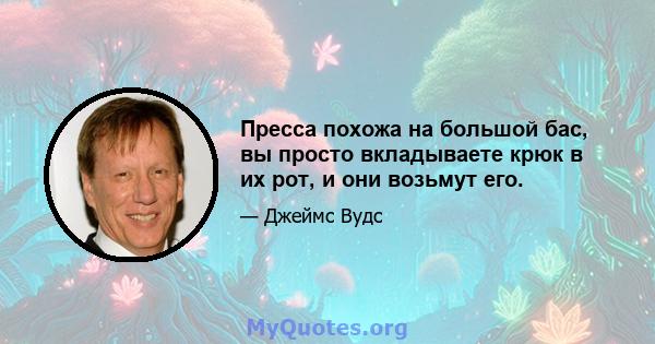 Пресса похожа на большой бас, вы просто вкладываете крюк в их рот, и они возьмут его.