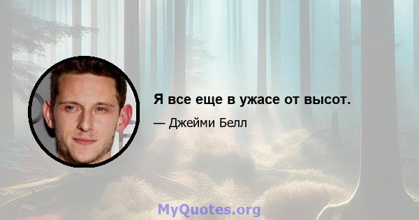 Я все еще в ужасе от высот.