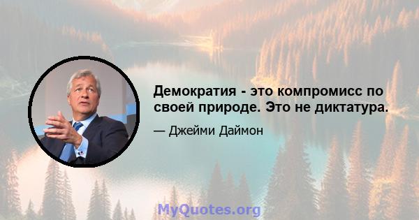 Демократия - это компромисс по своей природе. Это не диктатура.