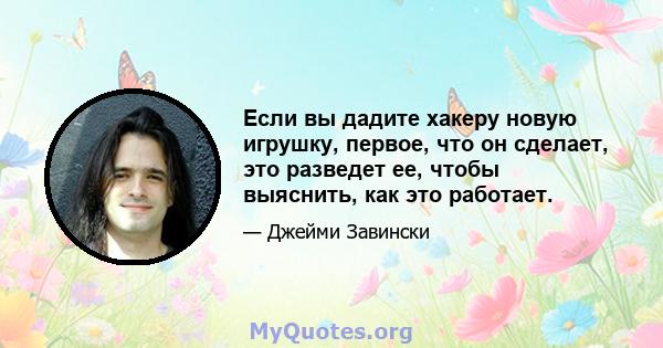 Если вы дадите хакеру новую игрушку, первое, что он сделает, это разведет ее, чтобы выяснить, как это работает.