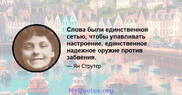 Слова были единственной сетью, чтобы улавливать настроение, единственное надежное оружие против забвения.