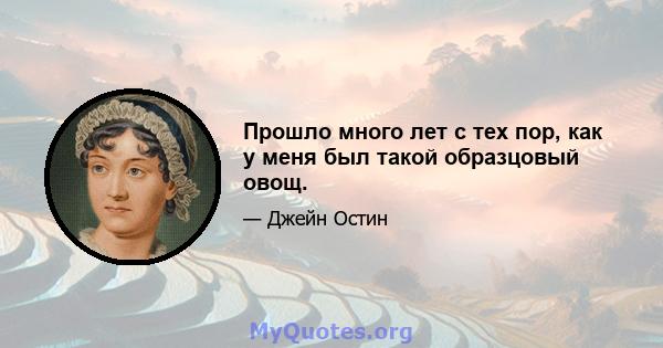 Прошло много лет с тех пор, как у меня был такой образцовый овощ.