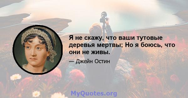 Я не скажу, что ваши тутовые деревья мертвы; Но я боюсь, что они не живы.