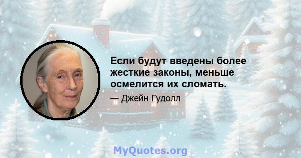 Если будут введены более жесткие законы, меньше осмелится их сломать.