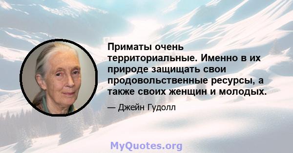 Приматы очень территориальные. Именно в их природе защищать свои продовольственные ресурсы, а также своих женщин и молодых.