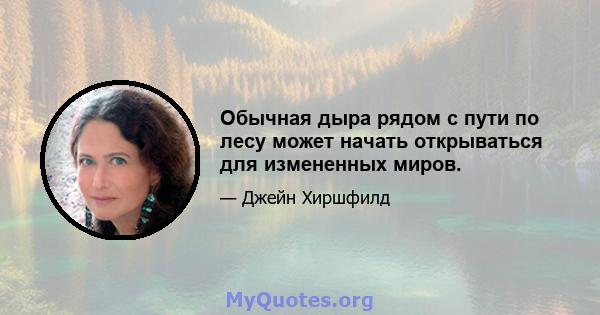 Обычная дыра рядом с пути по лесу может начать открываться для измененных миров.