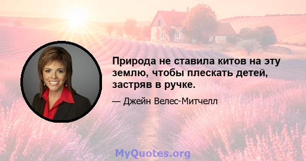 Природа не ставила китов на эту землю, чтобы плескать детей, застряв в ручке.