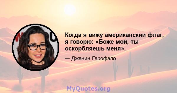 Когда я вижу американский флаг, я говорю: «Боже мой, ты оскорбляешь меня».