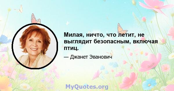 Милая, ничто, что летит, не выглядит безопасным, включая птиц.