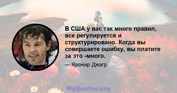 В США у вас так много правил, все регулируется и структурировано. Когда вы совершаете ошибку, вы платите за это -много.