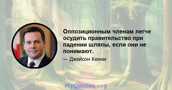 Оппозиционным членам легче осудить правительство при падении шляпы, если они не понимают.