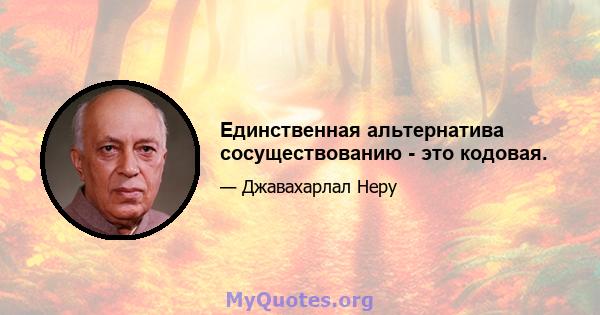 Единственная альтернатива сосуществованию - это кодовая.