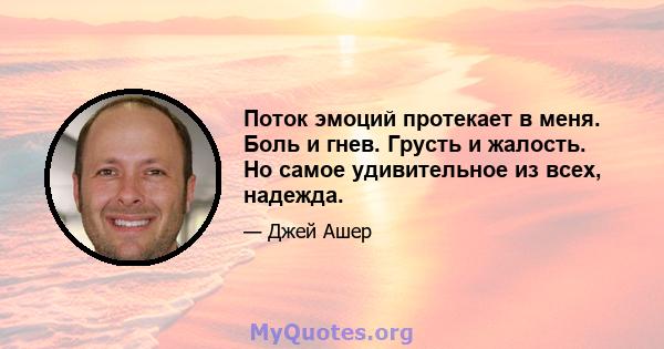 Поток эмоций протекает в меня. Боль и гнев. Грусть и жалость. Но самое удивительное из всех, надежда.