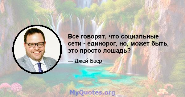 Все говорят, что социальные сети - единорог, но, может быть, это просто лошадь?