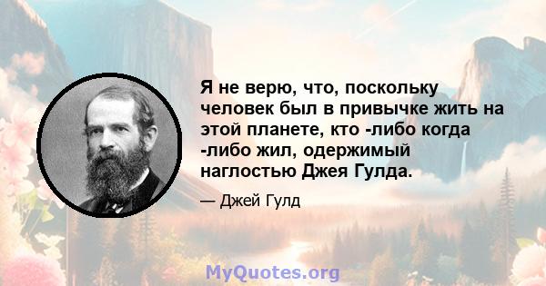 Я не верю, что, поскольку человек был в привычке жить на этой планете, кто -либо когда -либо жил, одержимый наглостью Джея Гулда.